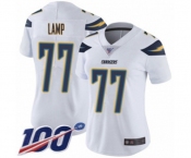 Women's Los Angeles Chargers #77 Forrest Lamp White Vapor Untouchable Limited Player 100th Season Football Jersey