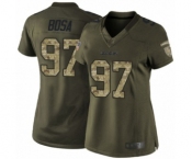 Women's Los Angeles Chargers #97 Joey Bosa Green Salute to Service Football Jersey
