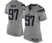 Women's Los Angeles Chargers #97 Joey Bosa Limited Gray Gridiron Football Jersey