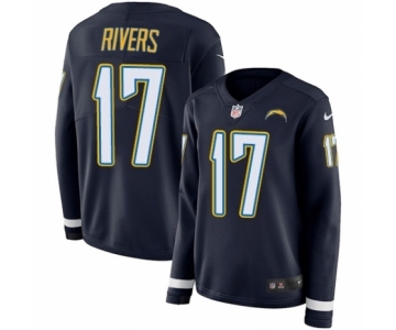Women's Nike Los Angeles Chargers #17 Philip Rivers Limited Navy Blue Therma Long Sleeve NFL Jersey