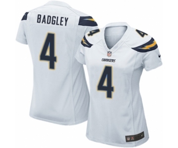 Women's Nike Los Angeles Chargers #4 Michael Badgley Game White NFL Jersey