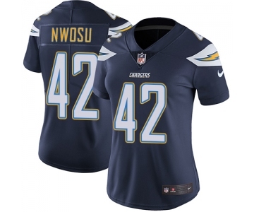 Women's Nike Los Angeles Chargers #42 Uchenna Nwosu Navy Blue Team Color Vapor Untouchable Limited Player NFL Jersey
