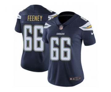 Women's Nike Los Angeles Chargers #66 Dan Feeney Vapor Untouchable Limited Navy Blue Team Color NFL Jersey