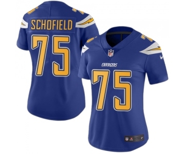 Women's Nike Los Angeles Chargers #75 Michael Schofield Limited Electric Blue Rush Vapor Untouchable NFL Jersey