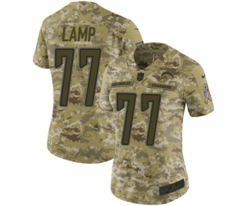 Women's Nike Los Angeles Chargers #77 Forrest Lamp Limited Camo 2018 Salute to Service NFL Jersey