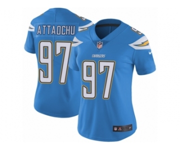Women's Nike Los Angeles Chargers #97 Jeremiah Attaochu Vapor Untouchable Limited Electric Blue Alternate NFL Jersey