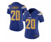 Women's Nike San Diego Chargers #20 Dwight Lowery Limited Electric Blue Rush NFL Jersey