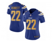 Women's Nike San Diego Chargers #22 Jason Verrett Limited Electric Blue Rush NFL Jersey