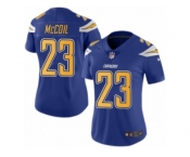 Women's Nike San Diego Chargers #23 Dexter McCoil Limited Electric Blue Rush NFL Jersey
