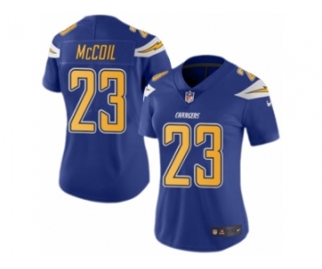 Women's Nike San Diego Chargers #23 Dexter McCoil Limited Electric Blue Rush NFL Jersey