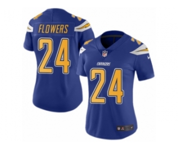 Women's Nike San Diego Chargers #24 Brandon Flowers Limited Electric Blue Rush NFL Jersey