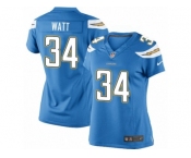Women's Nike San Diego Chargers #34 Derek Watt Limited Electric Blue Alternate NFL Jersey