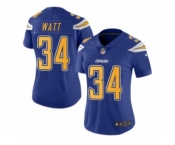 Women's Nike San Diego Chargers #34 Derek Watt Limited Electric Blue Rush NFL Jersey