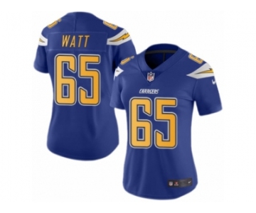 Women's Nike San Diego Chargers #65 Chris Watt Limited Electric Blue Rush NFL Jersey