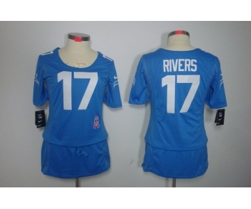 nike women nfl jerseys san diego chargers #17 rivers blue[breast cancer awareness]