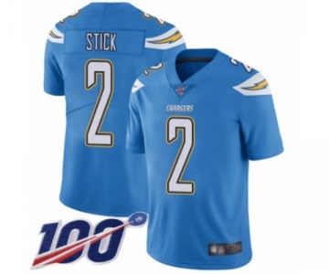 Youth Los Angeles Chargers #2 Easton Stick Electric Blue Alternate Vapor Untouchable Limited Player 100th Season Football Jersey