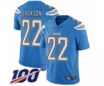Youth Los Angeles Chargers #22 Justin Jackson Electric Blue Alternate Vapor Untouchable Limited Player 100th Season Football Jersey
