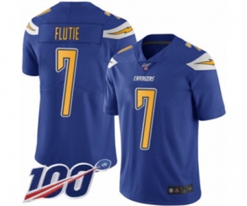 Youth Los Angeles Chargers #7 Doug Flutie Limited Electric Blue Rush Vapor Untouchable 100th Season Football Jersey