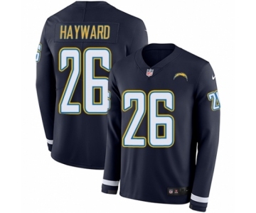 Youth Nike Los Angeles Chargers #26 Casey Hayward Limited Navy Blue Therma Long Sleeve NFL Jersey