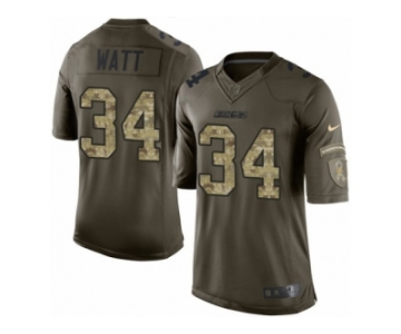 Youth Nike San Diego Chargers #34 Derek Watt Limited Green Salute to Service NFL Jersey