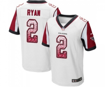 Men's Atlanta Falcons #2 Matt Ryan Elite White Road Drift Fashion Football Jersey
