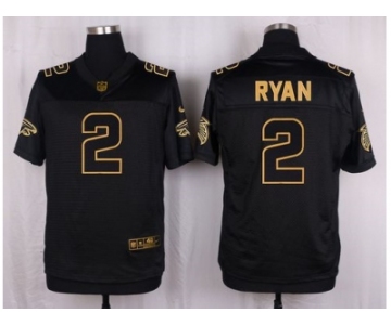 Nike Atlanta Falcons #2 Matt Ryan Black Pro Line Gold Collection Jersey[Elite]