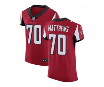 Nike Atlanta Falcons #70 Jake Matthews Red Team Color Men Stitched NFL Vapor Untouchable Elite Jersey