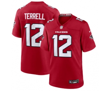 Men's Atlanta Falcons #12 Avieon Terrell Red Game Stitched Jersey