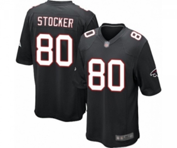 Men's Atlanta Falcons #80 Luke Stocker Game Black Alternate Football Jersey