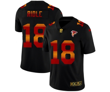 Atlanta Falcons #18 Calvin Ridley Men's Black Nike Red Orange Stripe Vapor Limited NFL Jersey