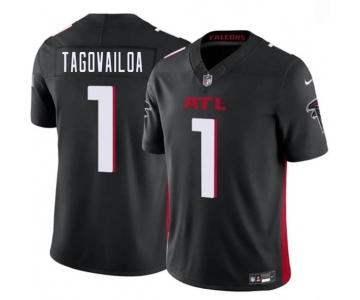 Men's Atlanta Falcons #1 Tua Tagovailoa Black 2026 F.U.S.E. Vapor Untouchable Limited Football Stitched Jersey