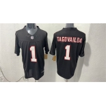 Men's Atlanta Falcons #1 Tua Tagovailoa Black F.U.S.E. Vapor Untouchable Limited Stitched Football Stitched Jersey Men's Atlanta Falcons #1 Tua Tagovailoa Black F.U.S.E. Vapor Untouchable Limited Stitched Football Stitched Jersey