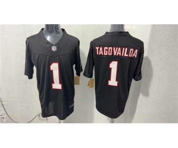 Men's Atlanta Falcons #1 Tua Tagovailoa Black F.U.S.E. Vapor Untouchable Limited Stitched Football Stitched Jersey