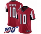 Men's Atlanta Falcons #10 Steve Bartkowski Red Team Color Vapor Untouchable Limited Player 100th Season Football Jersey