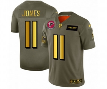Men's Atlanta Falcons #11 Julio Jones Limited Olive Gold 2019 Salute to Service Football Jersey
