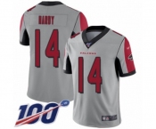Men's Atlanta Falcons #14 Justin Hardy Limited Silver Inverted Legend 100th Season Football Jersey