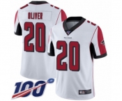 Men's Atlanta Falcons #20 Isaiah Oliver White Vapor Untouchable Limited Player 100th Season Football Jersey