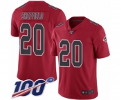 Men's Atlanta Falcons #20 Kendall Sheffield Limited Red Rush Vapor Untouchable 100th Season Football Jersey