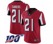 Men's Atlanta Falcons #21 Deion Sanders Red Team Color Vapor Untouchable Limited Player 100th Season Football Jersey