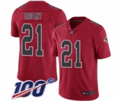 Men's Atlanta Falcons #21 Desmond Trufant Limited Red Rush Vapor Untouchable 100th Season Football Jersey