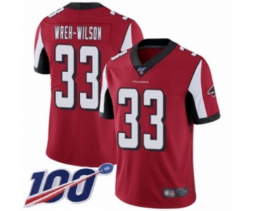 Men's Atlanta Falcons #33 Blidi Wreh-Wilson Red Team Color Vapor Untouchable Limited Player 100th Season Football Jersey