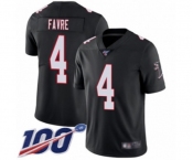 Men's Atlanta Falcons #4 Brett Favre Black Alternate Vapor Untouchable Limited Player 100th Season Football Jersey