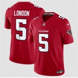 Men's Atlanta Falcons #5 Drake London Red 2026 New F.U.S.E. Vapor Untouchable Limited Football Stitched Jersey Men's Atlanta Falcons #5 Drake London Red 2026 New F.U.S.E. Vapor Untouchable Limited Football Stitched Jersey