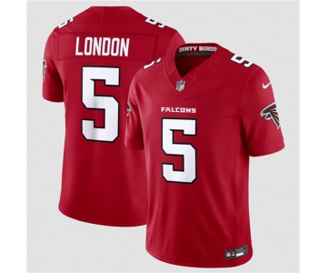 Men's Atlanta Falcons #5 Drake London Red 2026 New F.U.S.E. Vapor Untouchable Limited Football Stitched Jersey