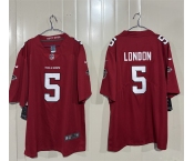 Men's Atlanta Falcons #5 Drake London Red 2026 New Vapor Untouchable Limited Stitched Football Jersey Men's Atlanta Falcons #5 Drake London Red 2026 New Vapor Untouchable Limited Stitched Football Jersey