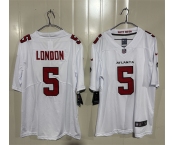Men's Atlanta Falcons #5 Drake London White 2026 New Vapor Untouchable Limited Football Stitched Jersey Men's Atlanta Falcons #5 Drake London White 2026 New Vapor Untouchable Limited Football Stitched Jersey
