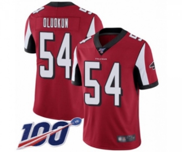 Men's Atlanta Falcons #54 Foye Oluokun Red Team Color Vapor Untouchable Limited Player 100th Season Football Jersey