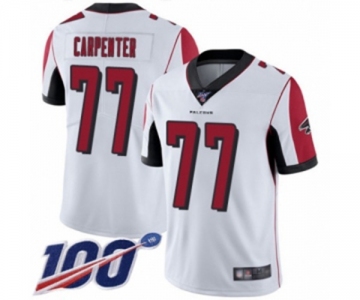 Men's Atlanta Falcons #77 James Carpenter White Vapor Untouchable Limited Player 100th Season Football Jersey