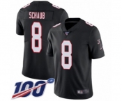 Men's Atlanta Falcons #8 Matt Schaub Black Alternate Vapor Untouchable Limited Player 100th Season Football Jersey
