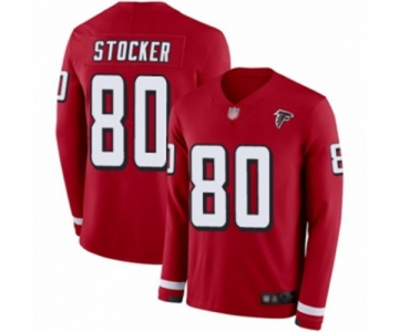 Men's Atlanta Falcons #80 Luke Stocker Limited Red Therma Long Sleeve Football Jersey